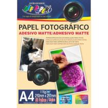 Papel Fotográfico INKJET A4 Matte Adesivo 115G Pacote com 50