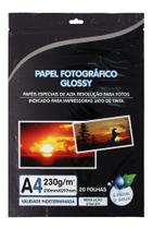 Papel Fotográfico Premium A4 Glossy 230g 20 Folhas