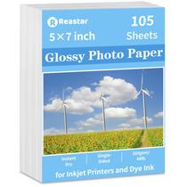 Papel fotográfico Reastar 5x7 polegadas 180gsm/48lb 105 folhas brilhante