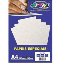 Papel Glitter A4 Branco 180G - Off Paper - Offpaper