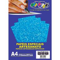 Papel Glitter Metálico 250g/m² - Off Paper - Azul Celeste