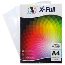 Papel Glossy A4 115g Fotográfico Branco Brilhante X-Full com 20 Folhas