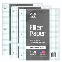 Papel gráfico de folha solta Woodlake 4x4 Quad Ruled 21x27cm 450s