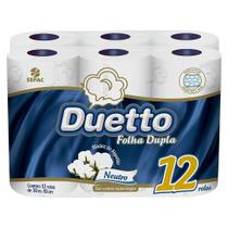 Papel hig. duetto folha dupla 12 rolos 30m