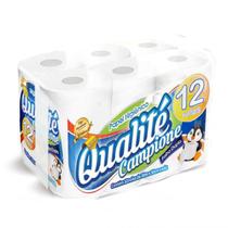 Papel Higiênico 12 Rolos Folha Dupla 30M - QUALITÉ CAMPIONE