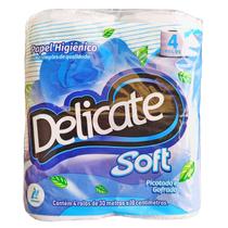 Papel Higiênico 30 Metros Folha Simples Suave Com 4 Rolos