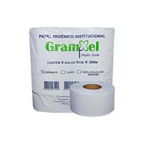 Papel Higiênico 300m Folha Simples Grampel Com 8 Rolos