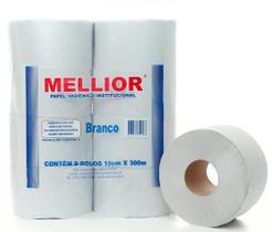 PAPEL HIGIENICO 300m MELLIOR BRANCO - PACOTE COM 8 UNIDADES PAPEL HIGIENICO 300m MELLIOR BRANCO - PACOTE COM 8 UNIDADES