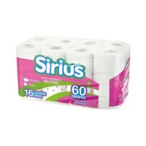 Papel higiênico 60mt 4x16rl folha simples sirius (64 rolos)