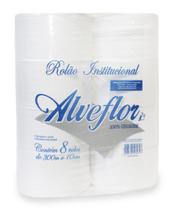 Papel higiênico alveflor 300mx10cm 8 rolos 100% celulose virgem