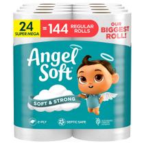 Papel higiênico Angel Soft 24 Super Mega Rolls = 144 Regular Papel higiênico Angel Soft 24 Super Mega Rolls = 144 Regular