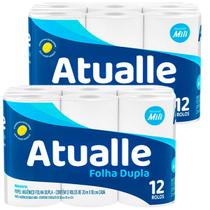 Papel Higiênico Atualle Folha Dupla Neutro 24 rolos - Mili Papel Higiênico Atualle Folha Dupla Neutro 24 rolos - Mili