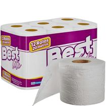 Papel Higiênico Best Lite Folha Dupla 20m Neutro Macio Suave Alta Qualidade 12 Rolos
