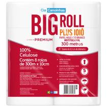 Papel Higiênico Big Roll Branco Linha Premium Rolao 8 rolos 10 cm x 300m