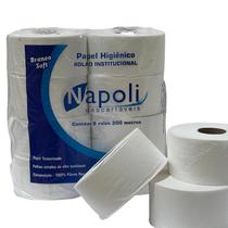 Papel Higiênico Branco Soft Rolão 300 Metros C/8 Rolos