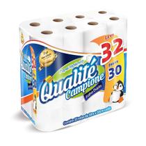 Papel Higiênico C/32 Rolos de 30m Folha Dupla - Qualité