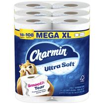 Papel higiênico Charmin Ultra Soft 18 Mega XL = 108 Regular Papel higiênico Charmin Ultra Soft 18 Mega XL = 108 Regular