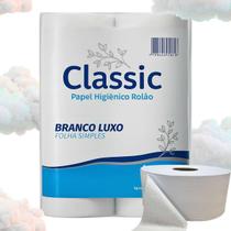 Papel Higiênico Classic Branco Luxo Alto Rendimento Banheiro Rolão Pacote 8 Rolos