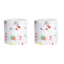 Papel higiênico colorido padrão de Natal Santa Árvore de Natal Tecido impresso