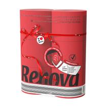 Papel higiênico colorido perfumado vermelho Renova 6 rolos jumbo de 3 camadas