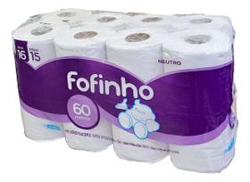 Papel Higiênico Com 60m - Kit Com 16 Rolos - 16 X 60m Fofinho Papel Higiênico Com 60m - Kit Com 16 Rolos - 16 X 60m Fofinho