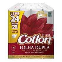 Papel higiênico cotton folha dupla neutro compacto 24 rolos