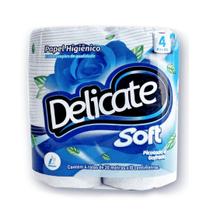 Papel higienico delicate folha simples 64 rolos de 30m