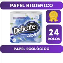 Papel Higiênico Delicate Soft Rolos com 30m Picotado e Gorfado - Kit com 24 Rolos Papel Higiênico Delicate Soft Rolos com 30m Picotado e Gorfado - Kit com 24 Rolos