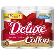 Papel Higiênico Deluxe Cotton Folha dupla 20 Metros 12 Unidades