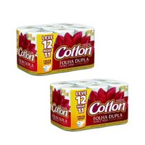 Papel Higiénico Deluxe Cotton Neutro Folha Dupla - Fardo C/ 12 unid.