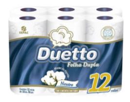 Papel Higiênico DUETTO Folha Dupla Neutro c/ 12 Rolos de 30m