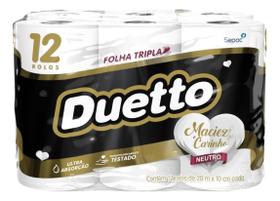 Papel Higienico Duetto Folha Tripla Neutro Com 12 Rolos Papel Higienico Duetto Folha Tripla Neutro Com 12 Rolos