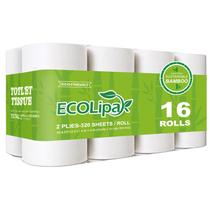 Papel Higiênico ECOLipak 16 Rolos Bambu 2 Camadas 320 Folhas