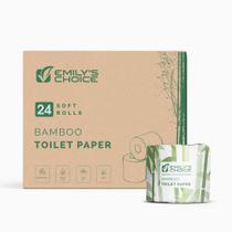 Papel higiênico Emily's Choice Bamboo de 3 camadas, 200 folhas/rolo, pacote com 24