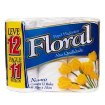 Papel higienico floral 12rolos 30m