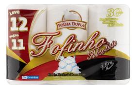 Papel higienico Fofinho Absolute folha dupla 30 m de 12 un