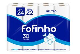 Papel Higiênico Fofinho Neutro 30 Mts Leve 24 Pague 22