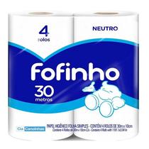Papel higiênico Fofinho Neutro 30mts Com 4 Rolos