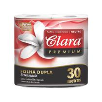 Papel Higiênico Folha Dupla 30m com 4 Rolos Clara Premium