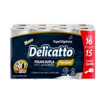 Papel Higiênico Folha Dupla 30m Delicatto 16 Unidades