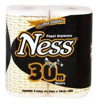 Papel Higiênico Folha Dupla 30x10 4 Rolos Ness