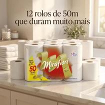 Papel Higienico Folha Dupla Alto Padrao 50m x 10cm PT 12 RL Mirafiori