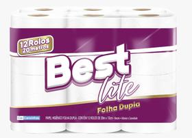 Papel higiênico folha dupla best lite 12rolo x 20m x 10cm - CIA CANOINHAS DE PAPEL