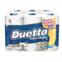 Papel Higiênico Folha Dupla com 12 Rolos 6x12 Duetto Papel Higiênico Folha Dupla com 12 Rolos 6x12 Duetto