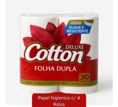 Papel Higiênico Folha Dupla Cotton com 30m 4 Rolos Original