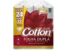 Papel Higiênico Folha Dupla Cotton Neutro Deluxe 24 Rolos 30m