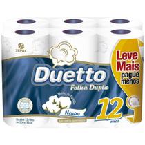 Papel higienico folha dupla duetto 30cmx10m c/12 un