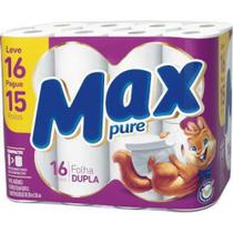 Papel higiênico folha dupla max pure 16 rolos 30m