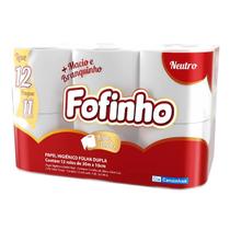 Papel Higienico Folha Dupla Neutro Fofinho 30M 12 Unidades