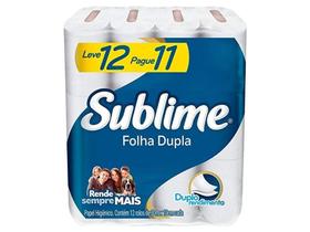 Papel higienico folha dupla sublime softys l12p11 rolos de 30m softys